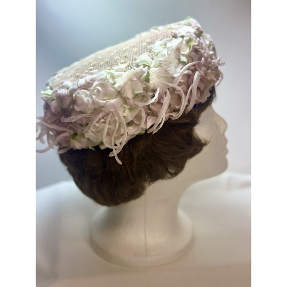 1960's Original Antique Retro Ladies Flower Floral‎ Vintage  Hat - Picture 8 of 10